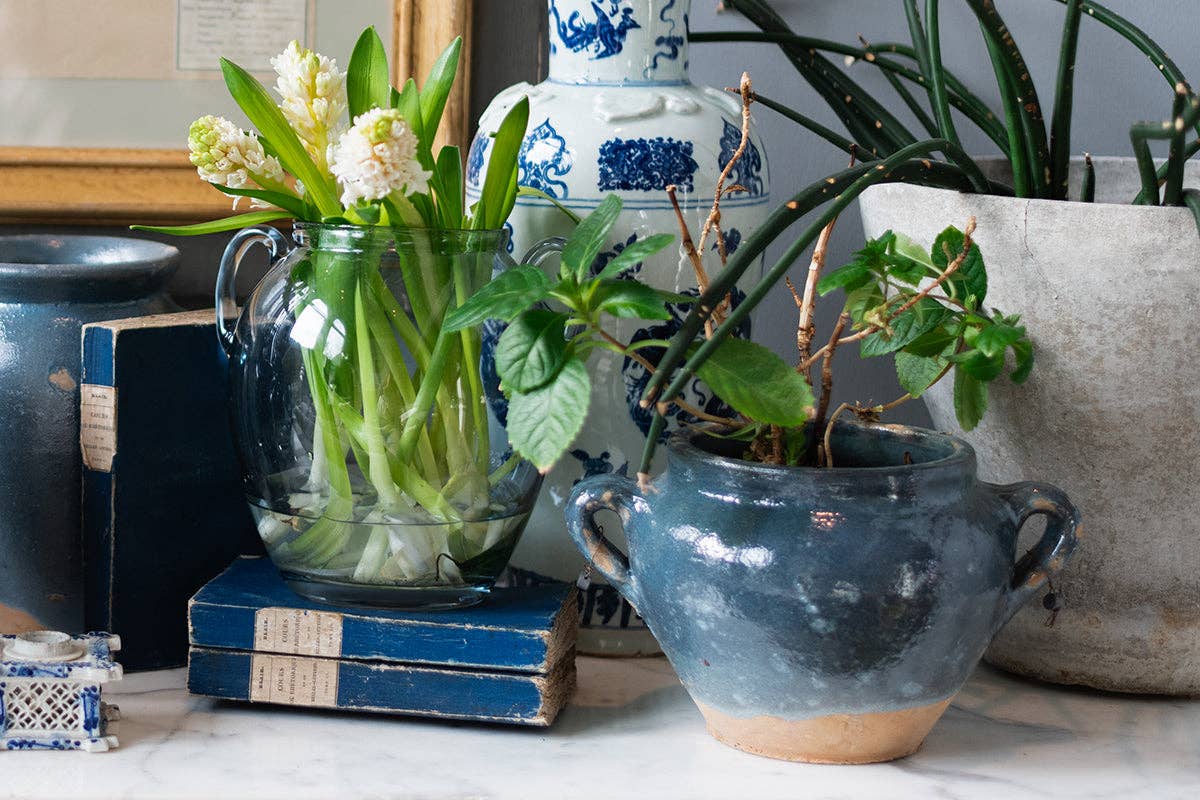 Found Confit Garden Pot, Small, Blue/Green