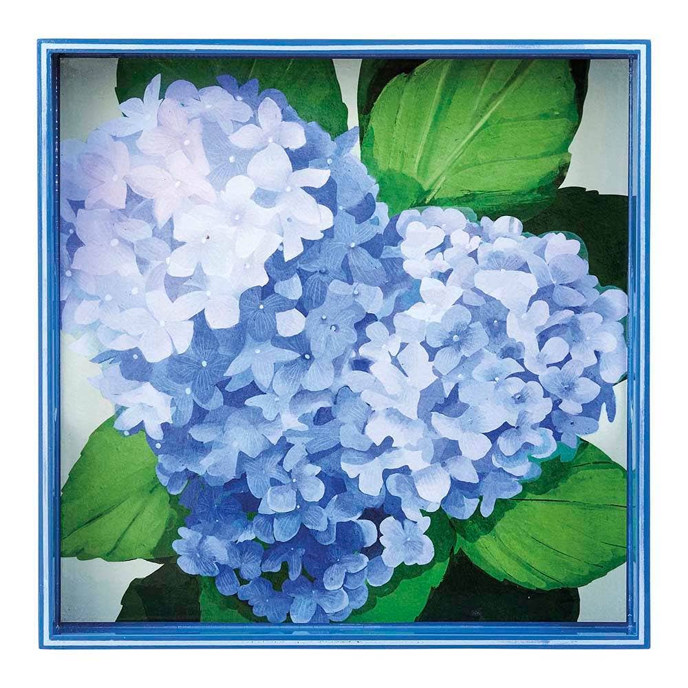 Blue Hydrangea  Square Lacquer Serving Tray