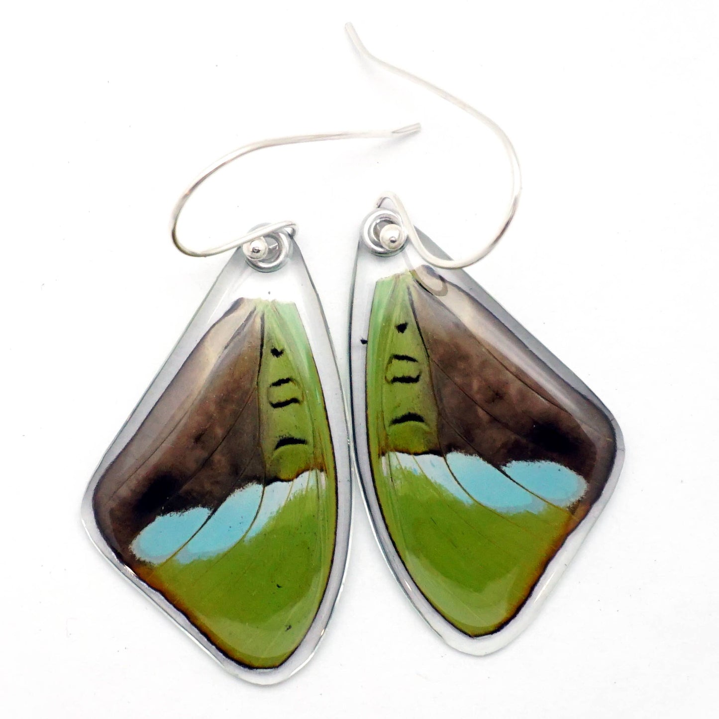 0593 Butterfly Earrings,  Hewitson's Olivewing, Top Wings
