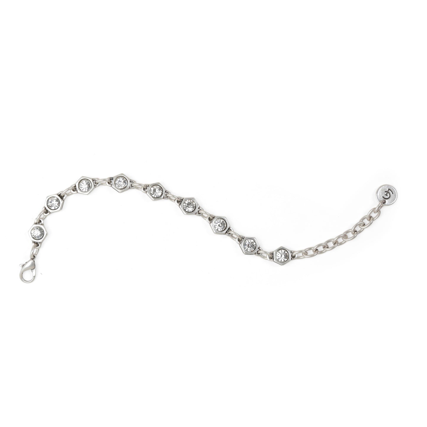 Handmade Crystal Pewter Bracelet - 2835