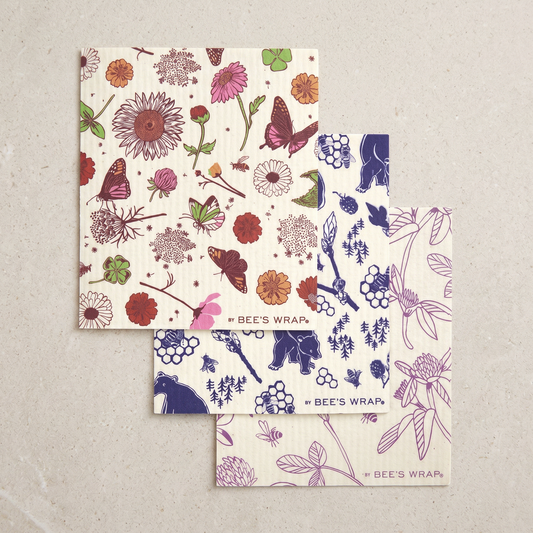 Bees Wrap Swedish Dishcloth 3 Pack - Mixed Prints