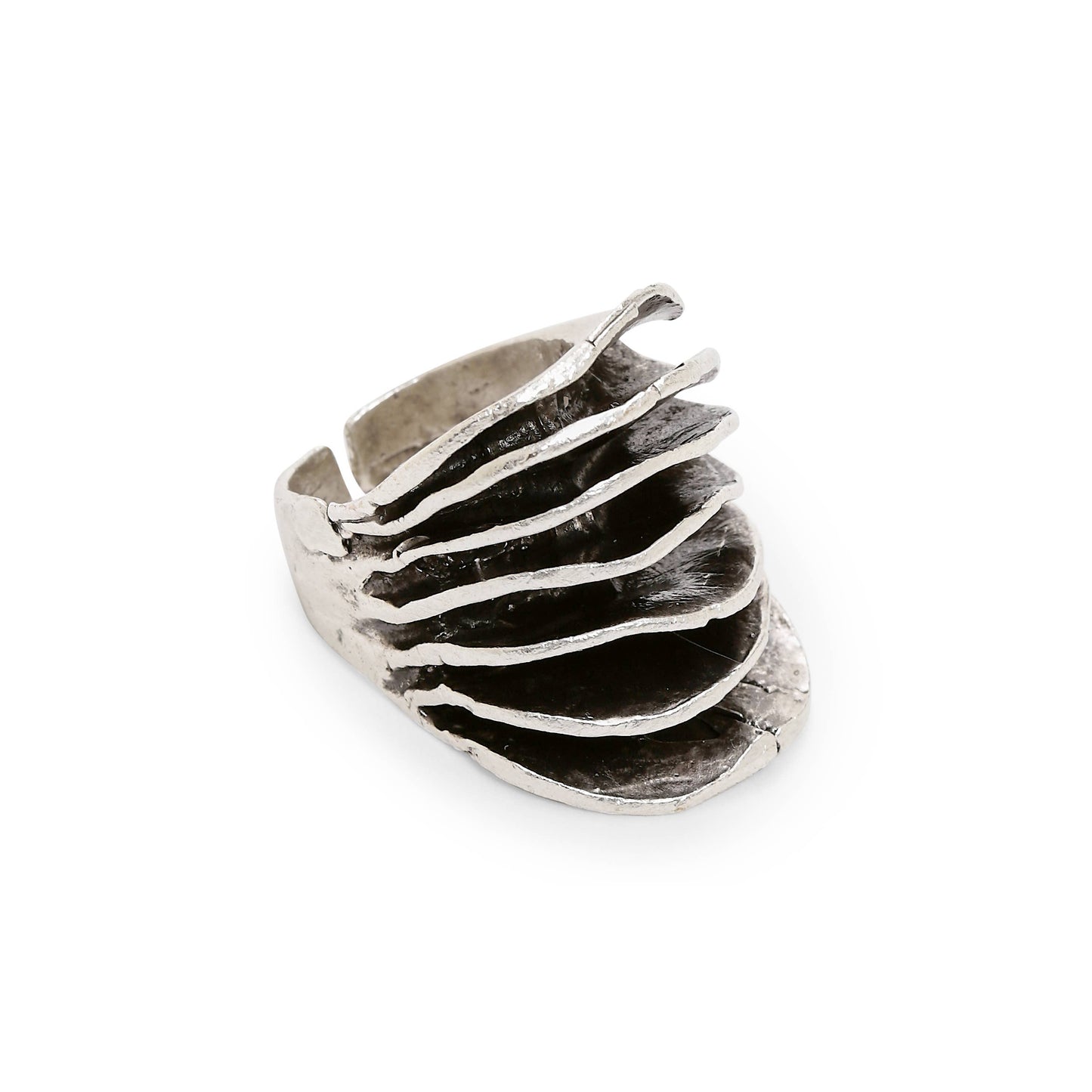 Handmade Brass Ring In Silver Plated - ZRC-182