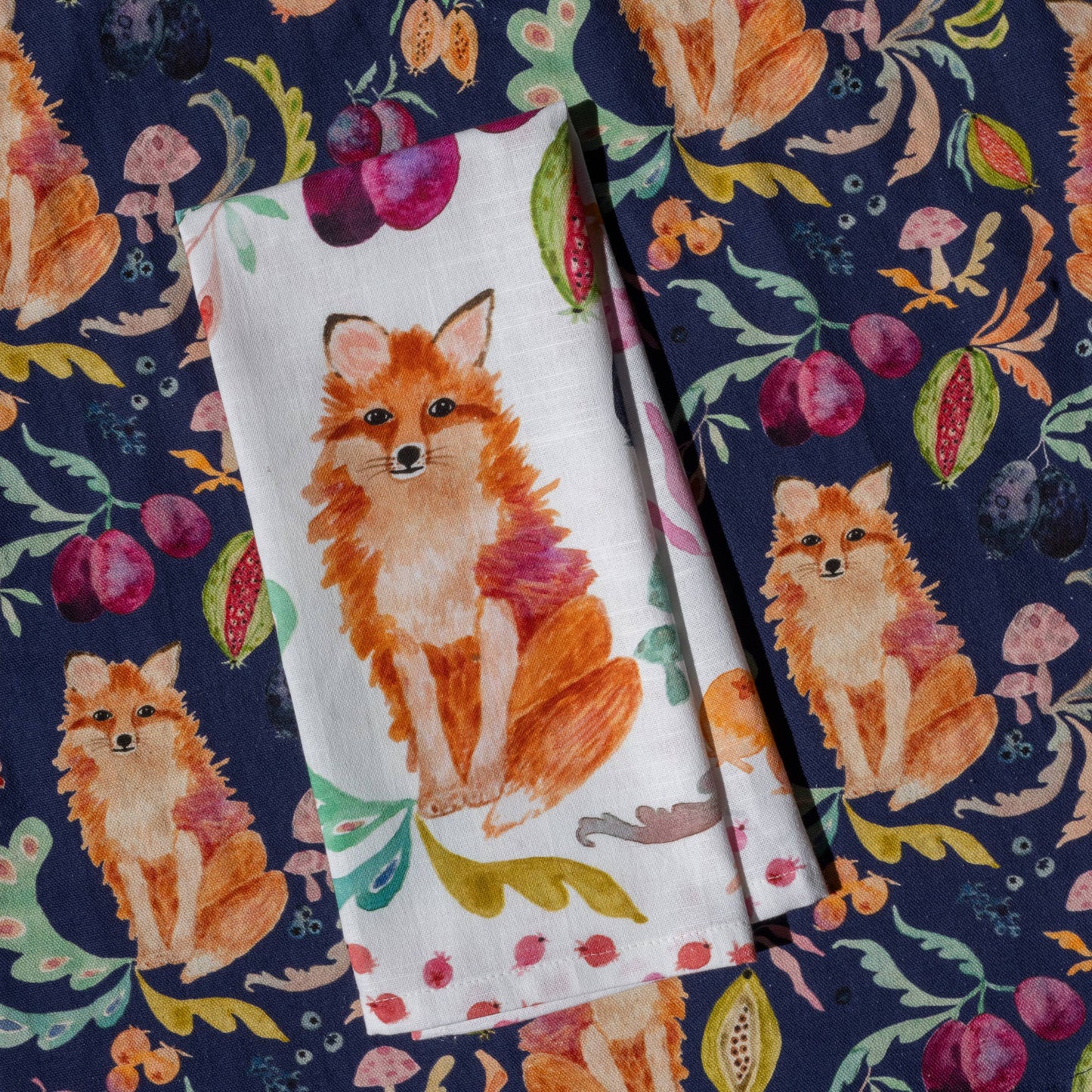 Tea Towel- Fox in the Orchard