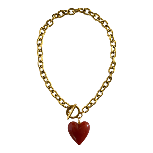 Amore Murano Glass Heart Necklace: Bella Blue