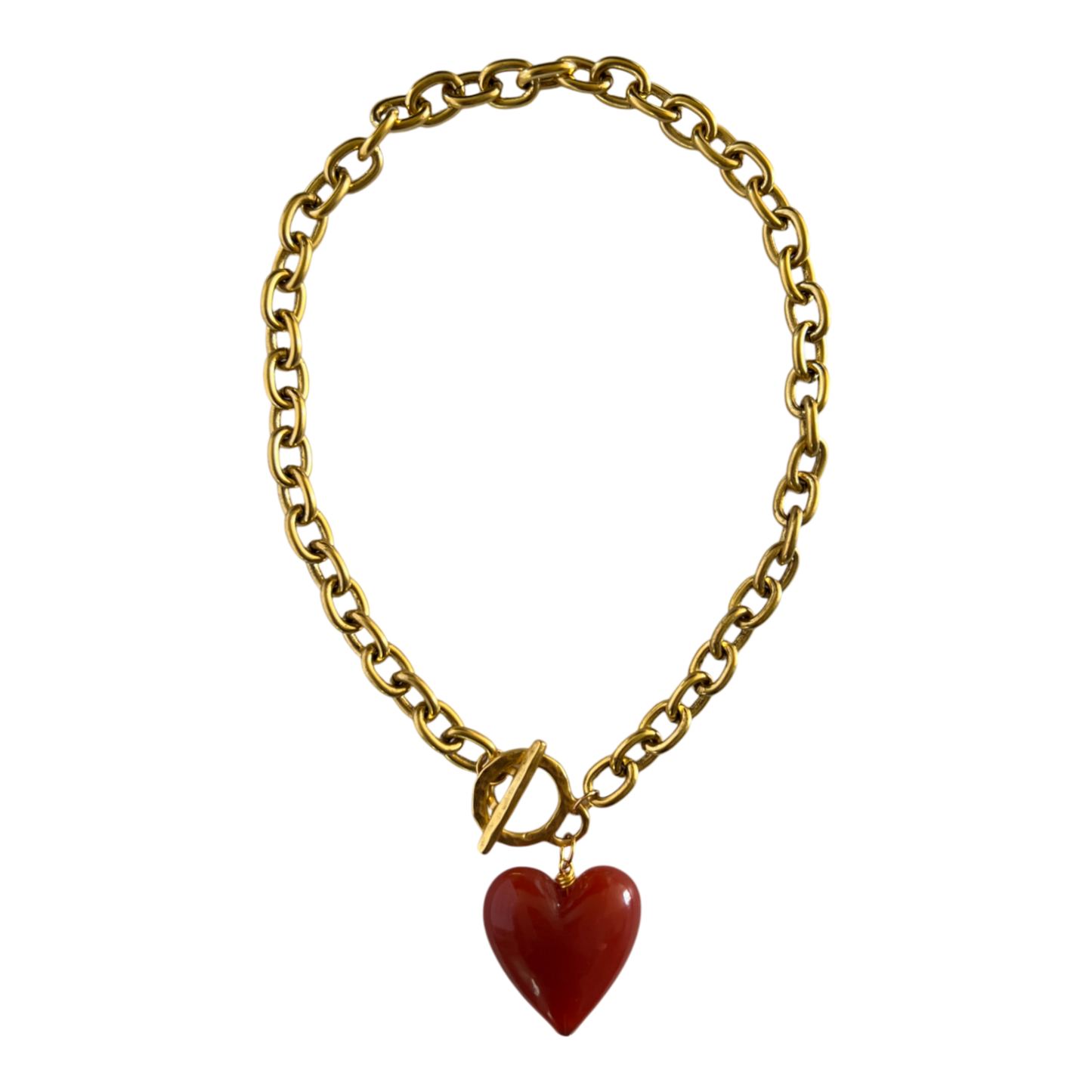 Amore Murano Glass Heart Necklace: Peach Pink