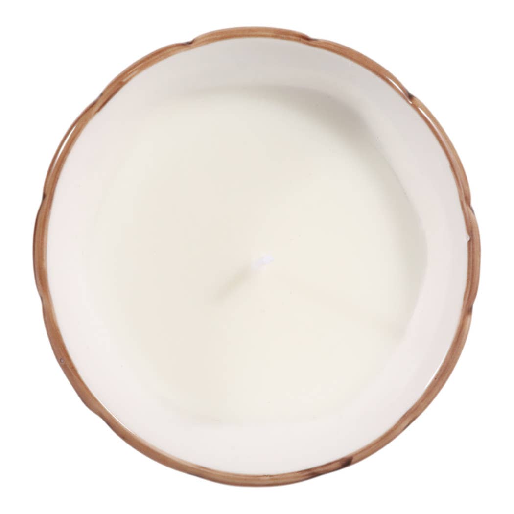 Scented Candle - Lavender Verbena Brown Ceramic Fluted, 6 Oz