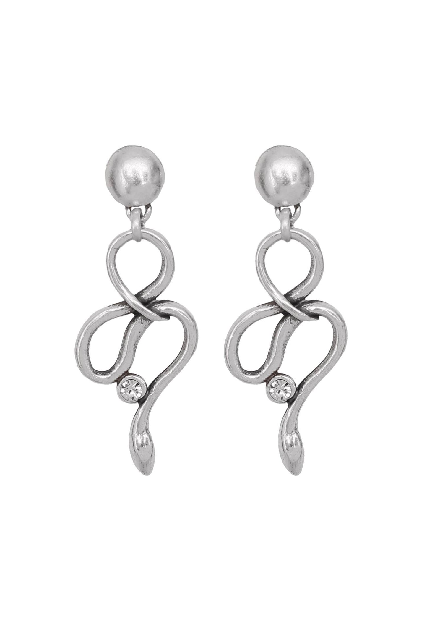 Handmade Crystal Pewter Earrings - 1868