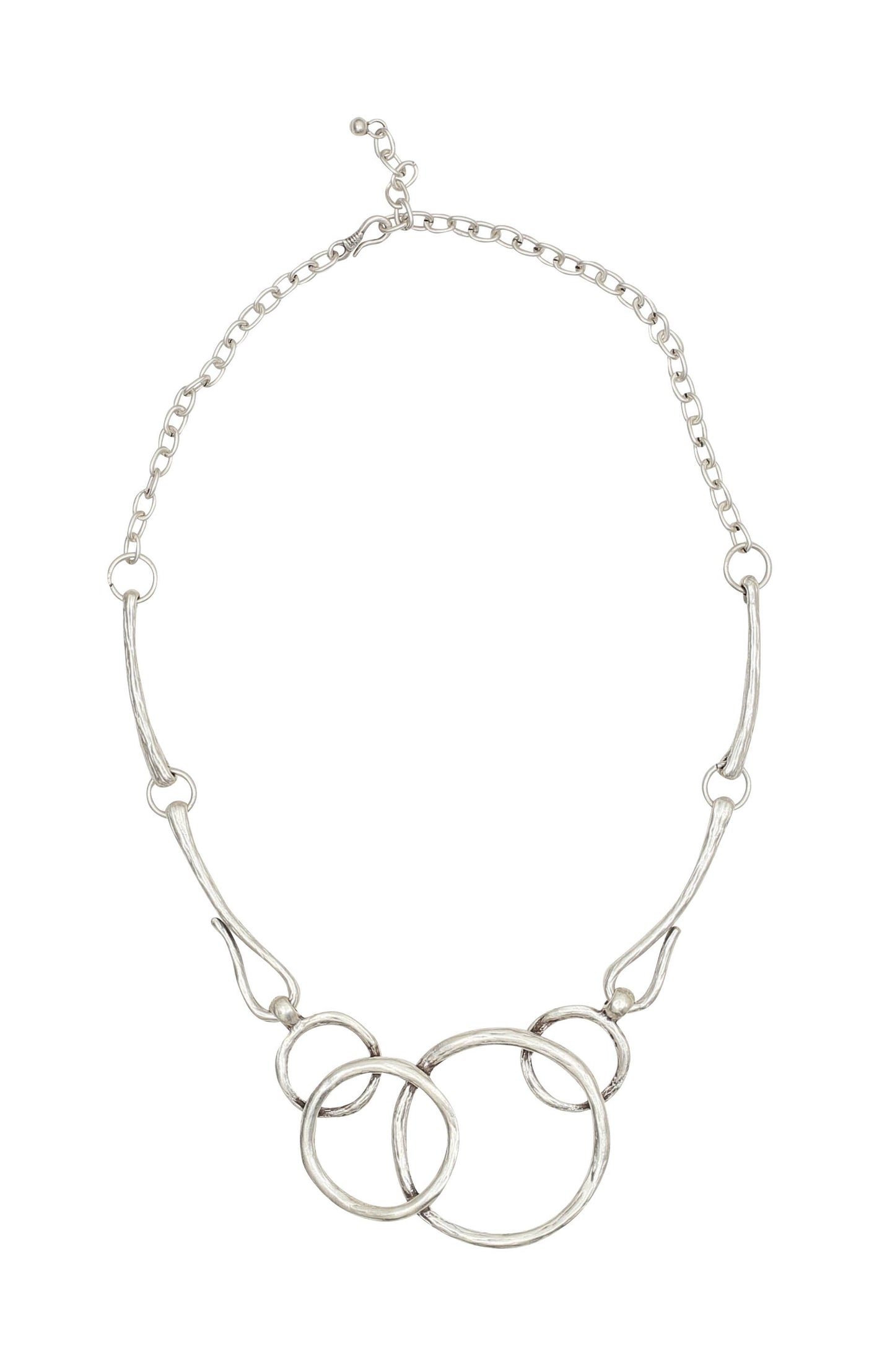 Handmade Hoops Pewter Necklace - NN3539