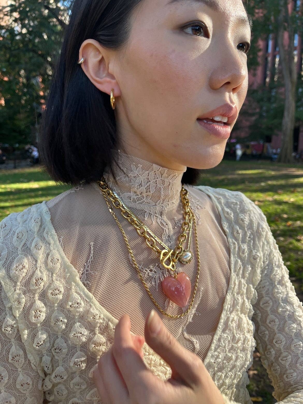 Amore Murano Glass Heart Necklace: Bella Blue