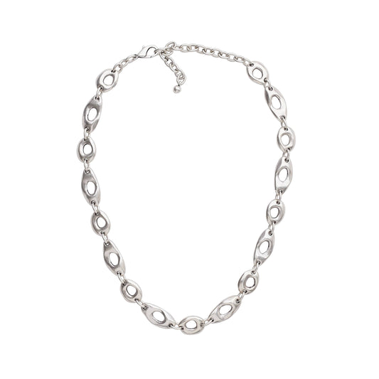 Handmade Boho Pewter Necklace - 3947
