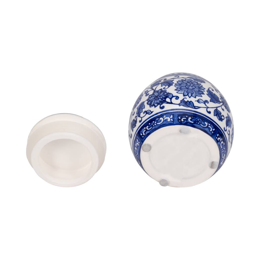 Scented Candle - Peony Wax Blue Chinoiserie With Lid, 8.5 Oz