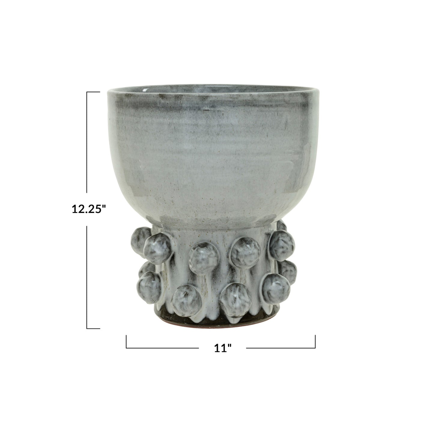 Terra-cotta Footed Vase w/ Raised Dots (Each One Will Vary)