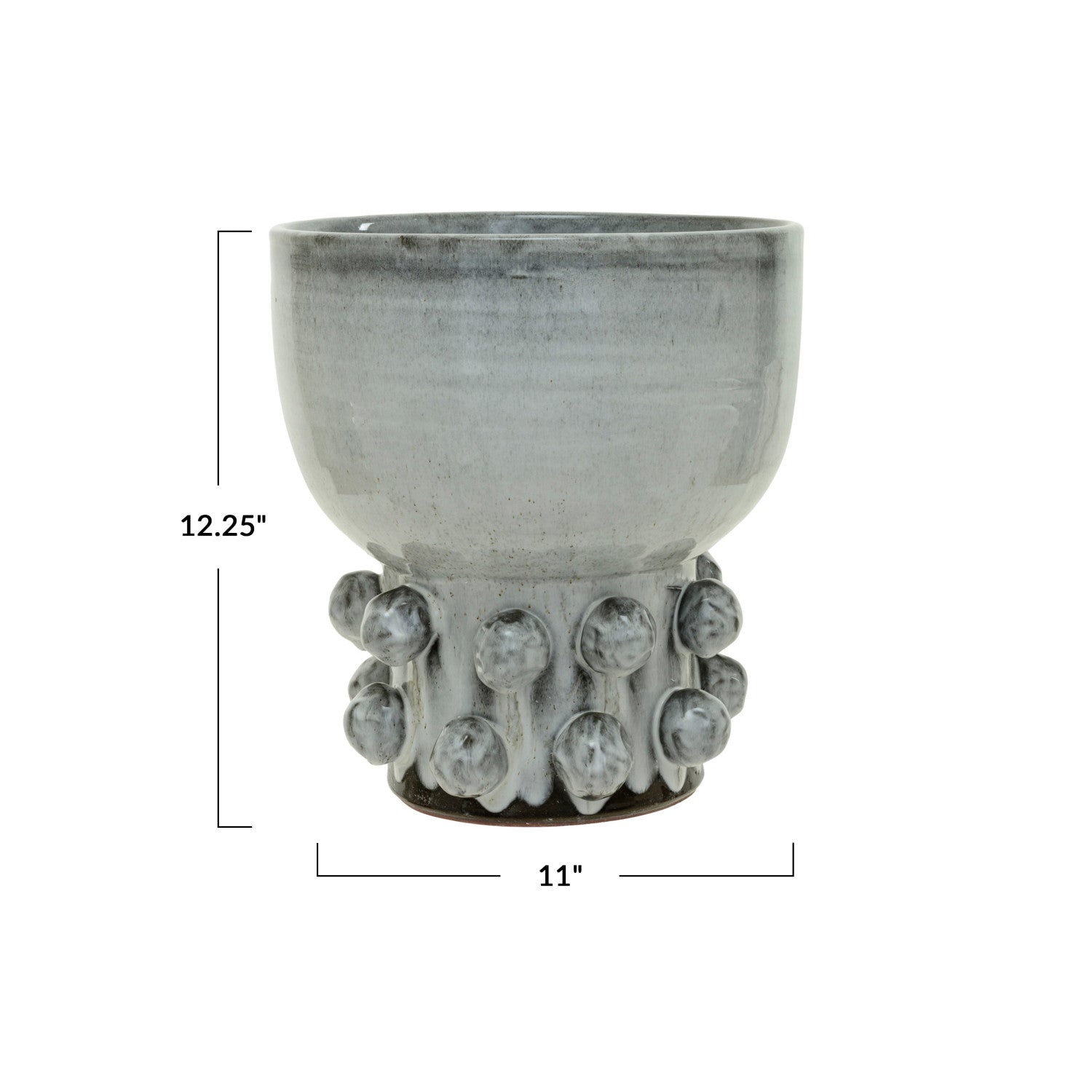 Terra-cotta Footed Vase w/ Raised Dots (Each One Will Vary)