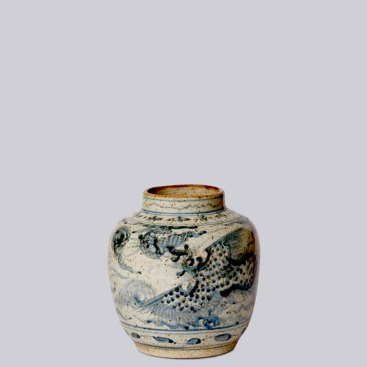 Rustic Porcelain Phoenix Small Round Vase