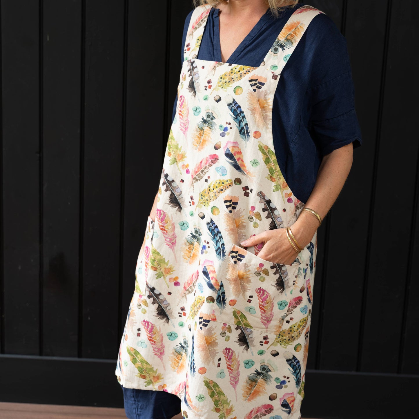 Smock Apron- Feathers