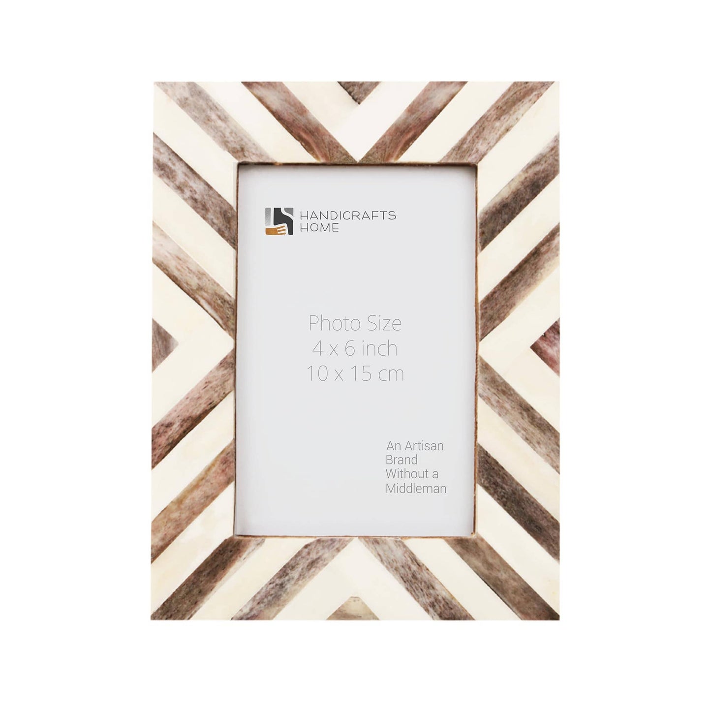 4x6 Chevron Picture Frames|1.25" Border Width | 3 Colors: Brown White