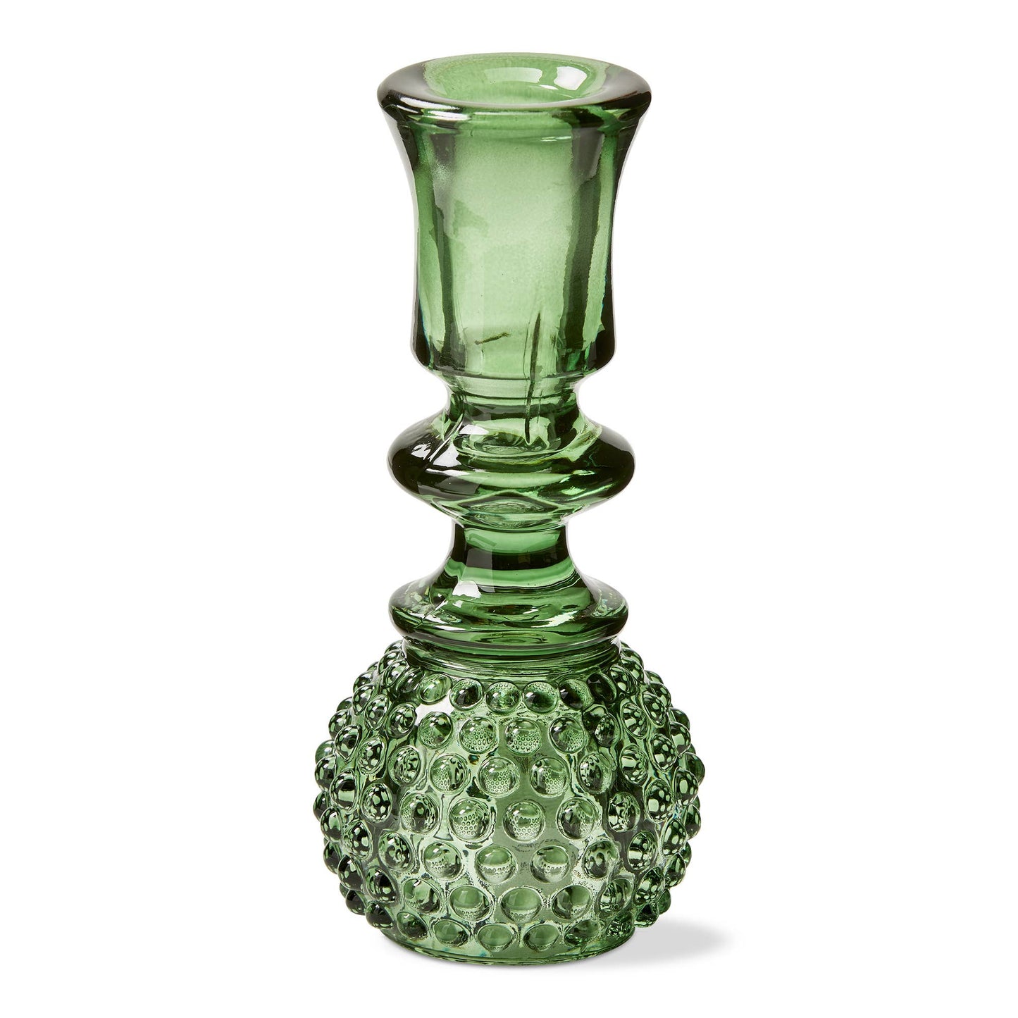 Heritage Hobnail Tealight Taper Holder Green Glass Christmas: Green / Glass