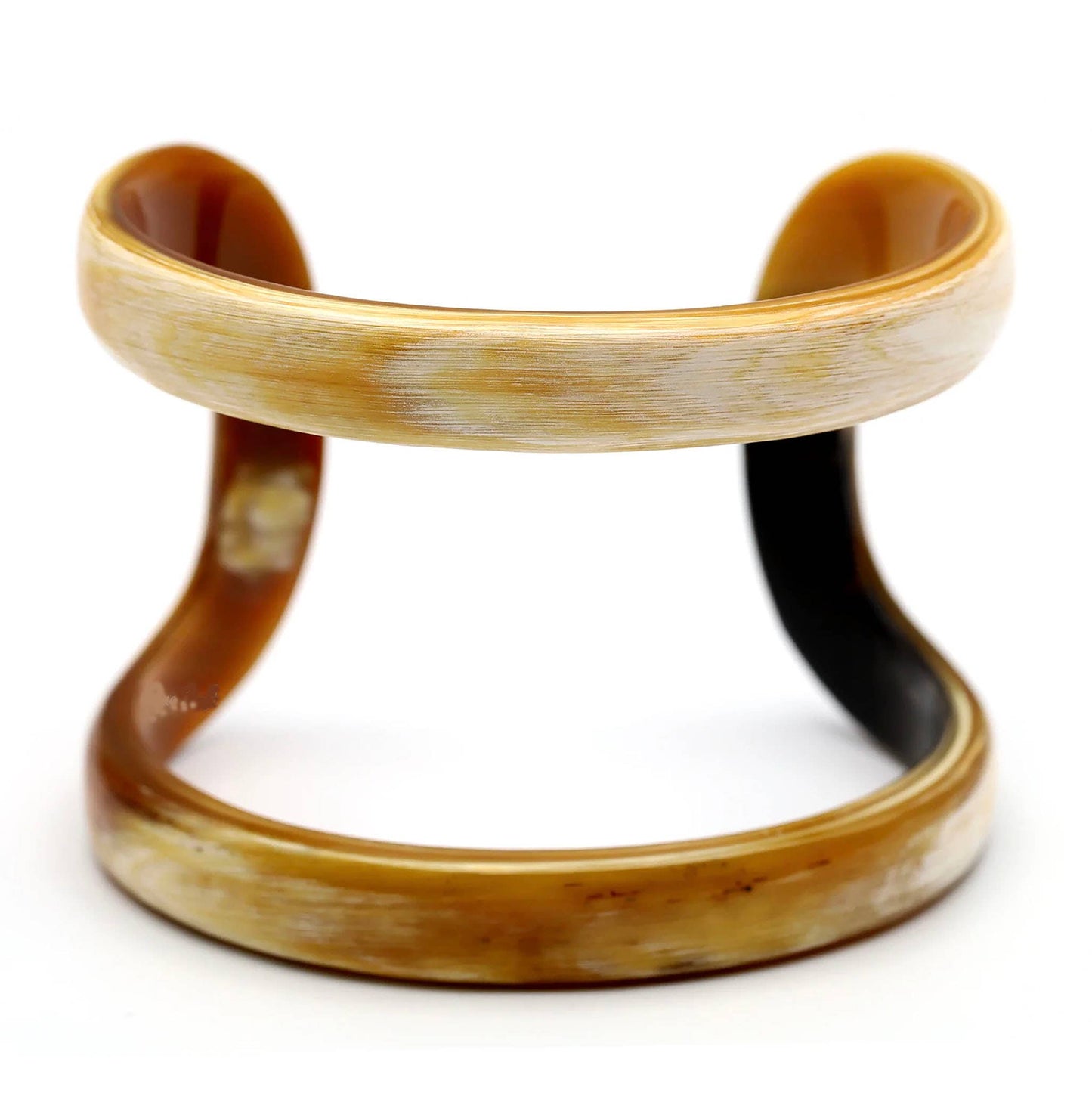 Genuine Buffalo Horn Single-Open Line Cuff