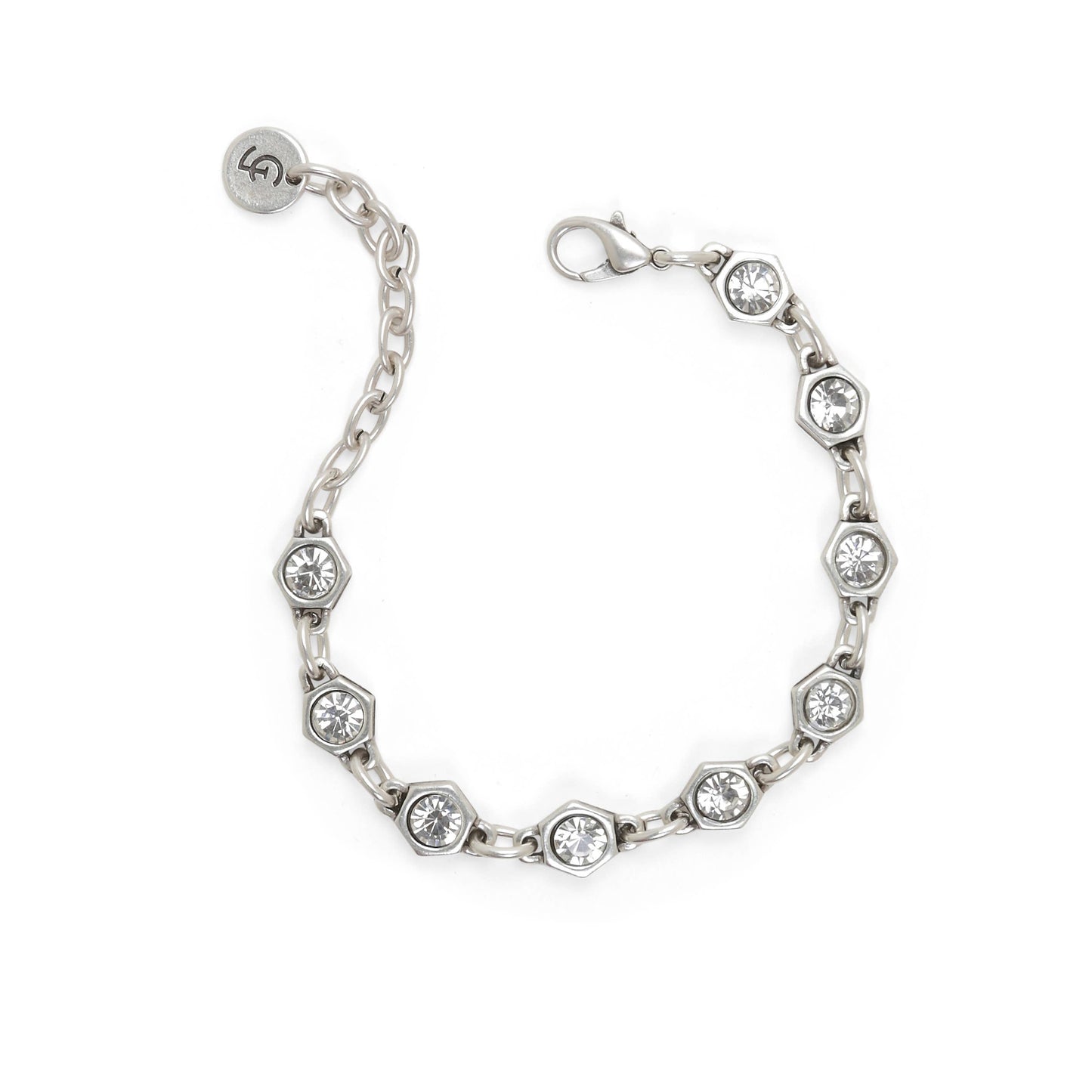 Handmade Crystal Pewter Bracelet - 2835