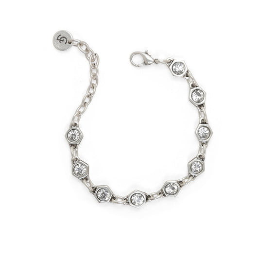 Handmade Crystal Pewter Bracelet - 2835