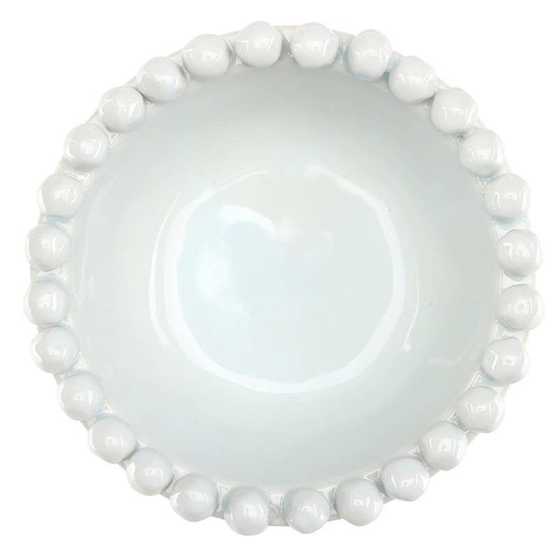 Ceramic Beaded Bowl - Small - Mist: 5" Dia x 2" H