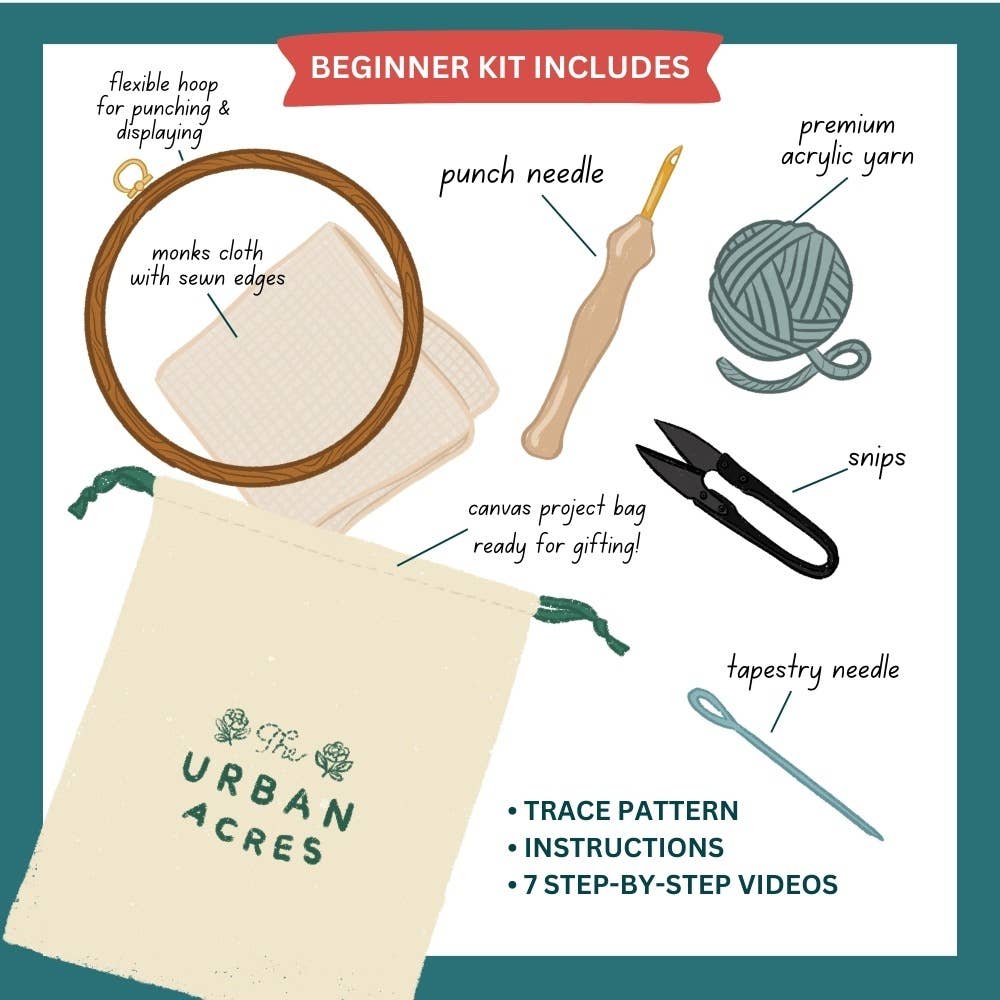 Strawberry Punch Needle Kit: Beginner Kit