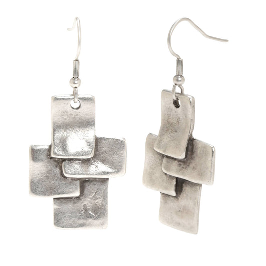 Handmade Scream Pewter Earrings - 4540