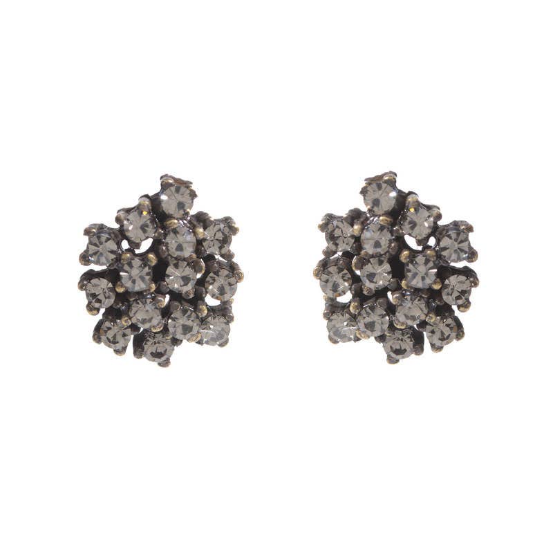 Beaded Cluster Earring: Light Turq