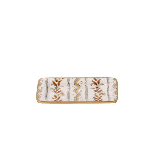 Emma Stripe Enameled Laney Tray: Brown