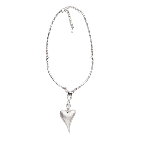 Handmade Heart Crystal Necklace - 3913