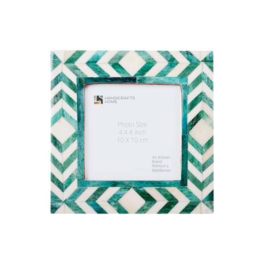 Taj Pattern Picture Frame, 4x4, Green White