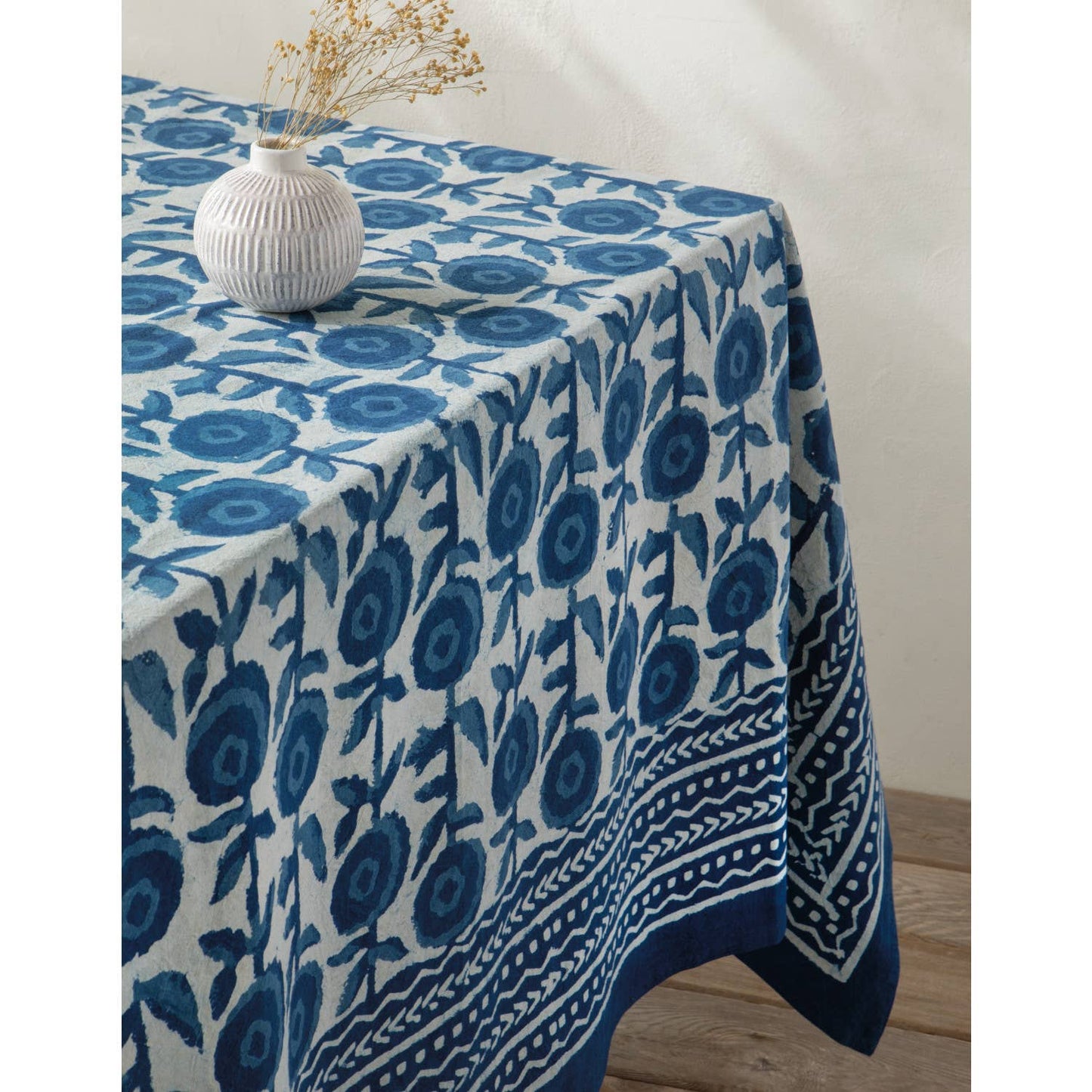 Gilia Block Print Tablecloth 60 x 84 inch