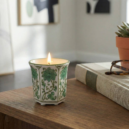 Scented Candle - Lavender Verbena Green Ceramic, 6 Oz