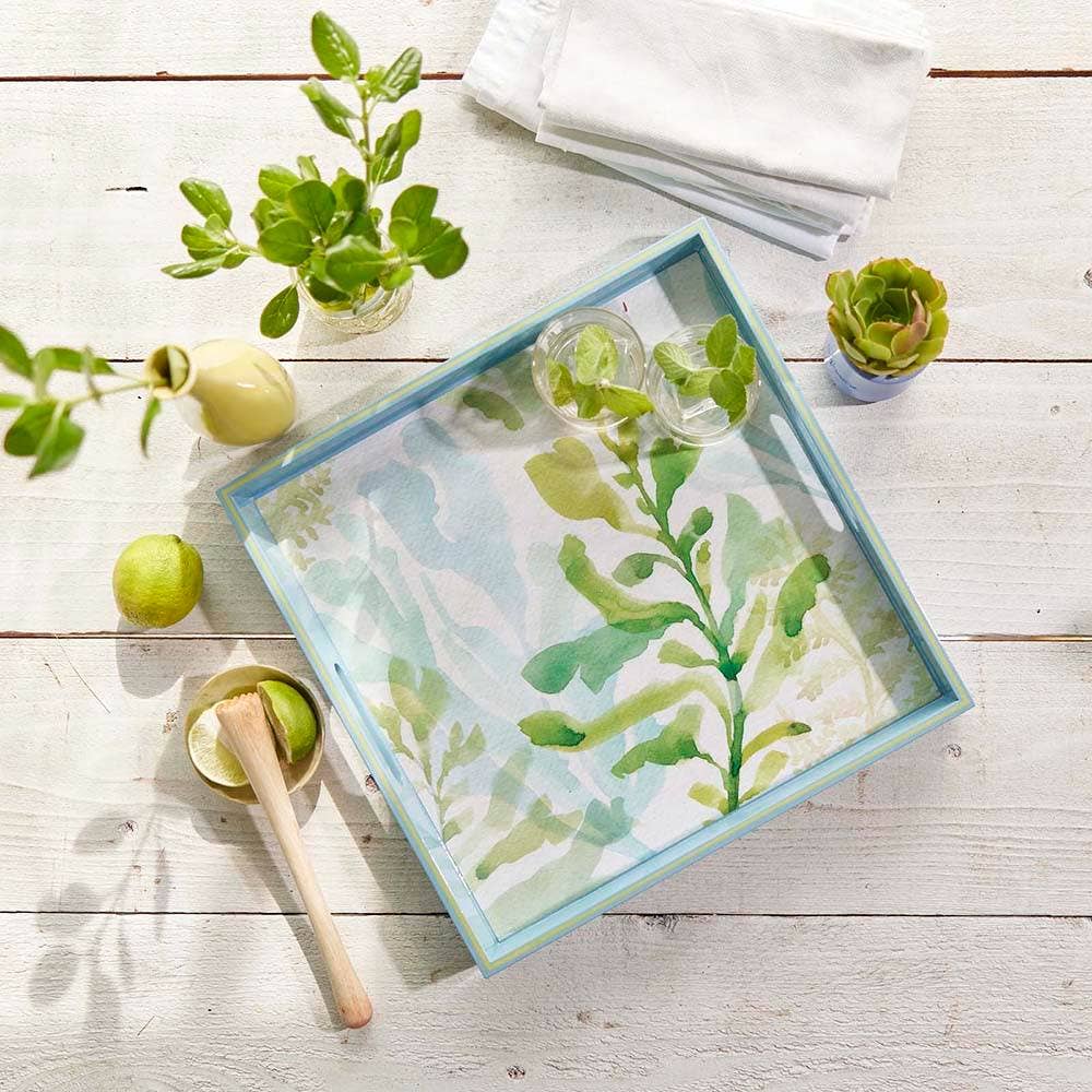 Sea Kelp  Square Lacquer Serving Tray