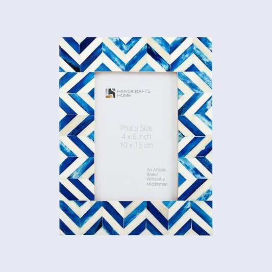 Picture Frame Zig Zag Herringbone, 4x6, 4 Colors: Blue