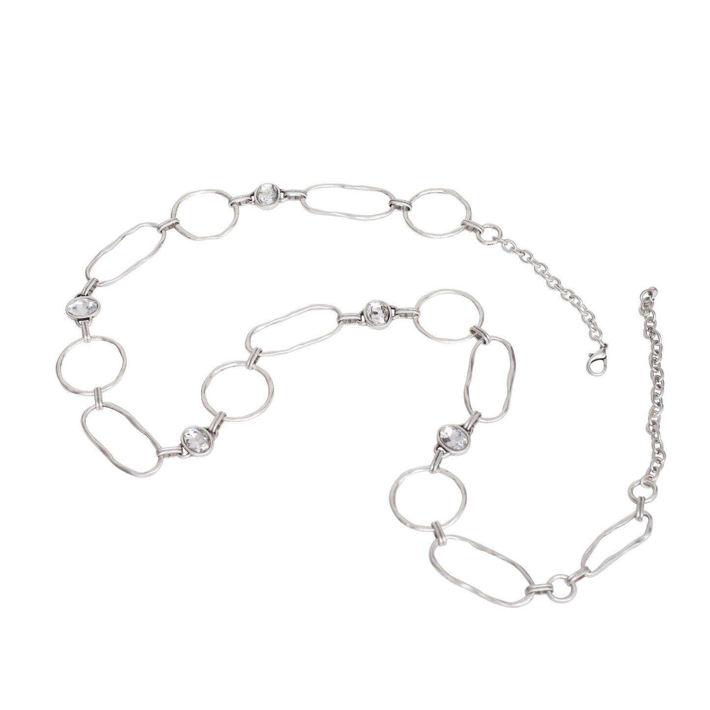 Handmade Crystal Pewter Necklace - 3991