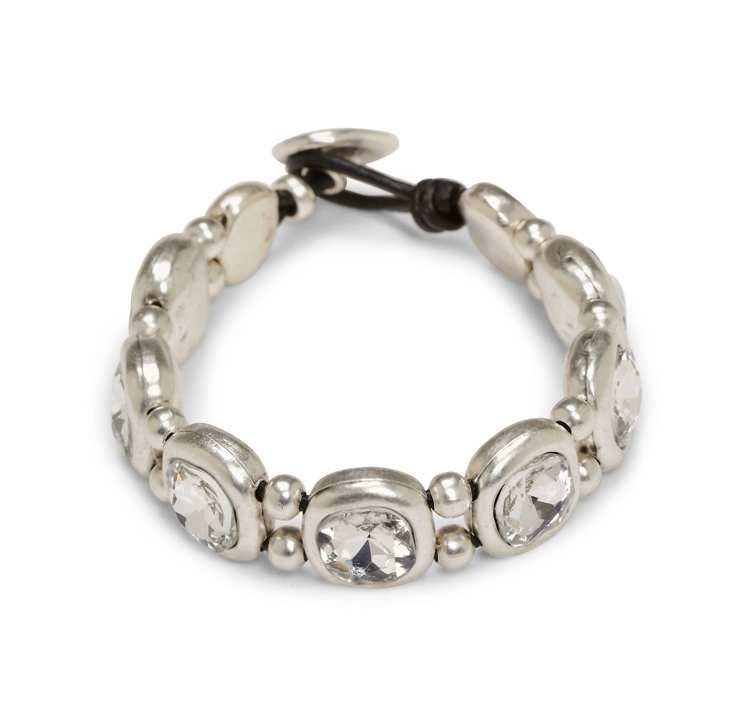 Handmade Pewter & Crystal Bracelet - NB2143