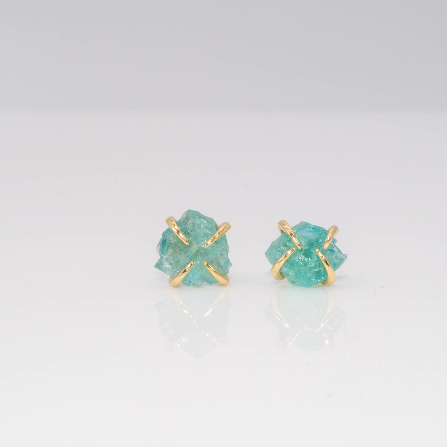 Prong Raw Crystal Studs: Unicorn quartz