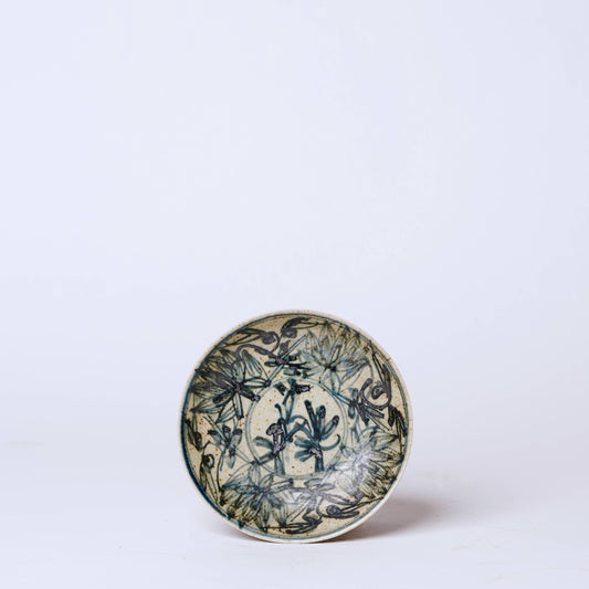 Small Blue and White Porcelain Lotus Dish