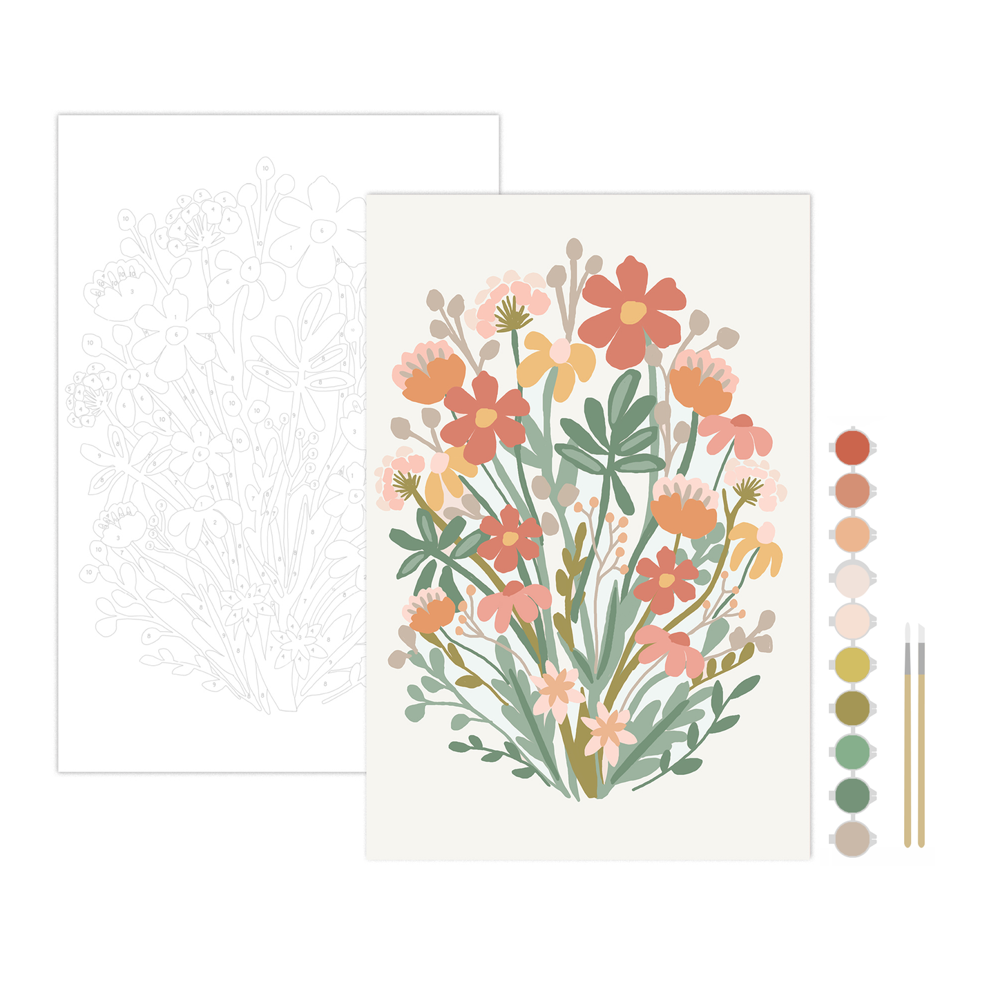 Wildflowers Meditative Art Paint by Number Kit: Kit + Magnetic Frame