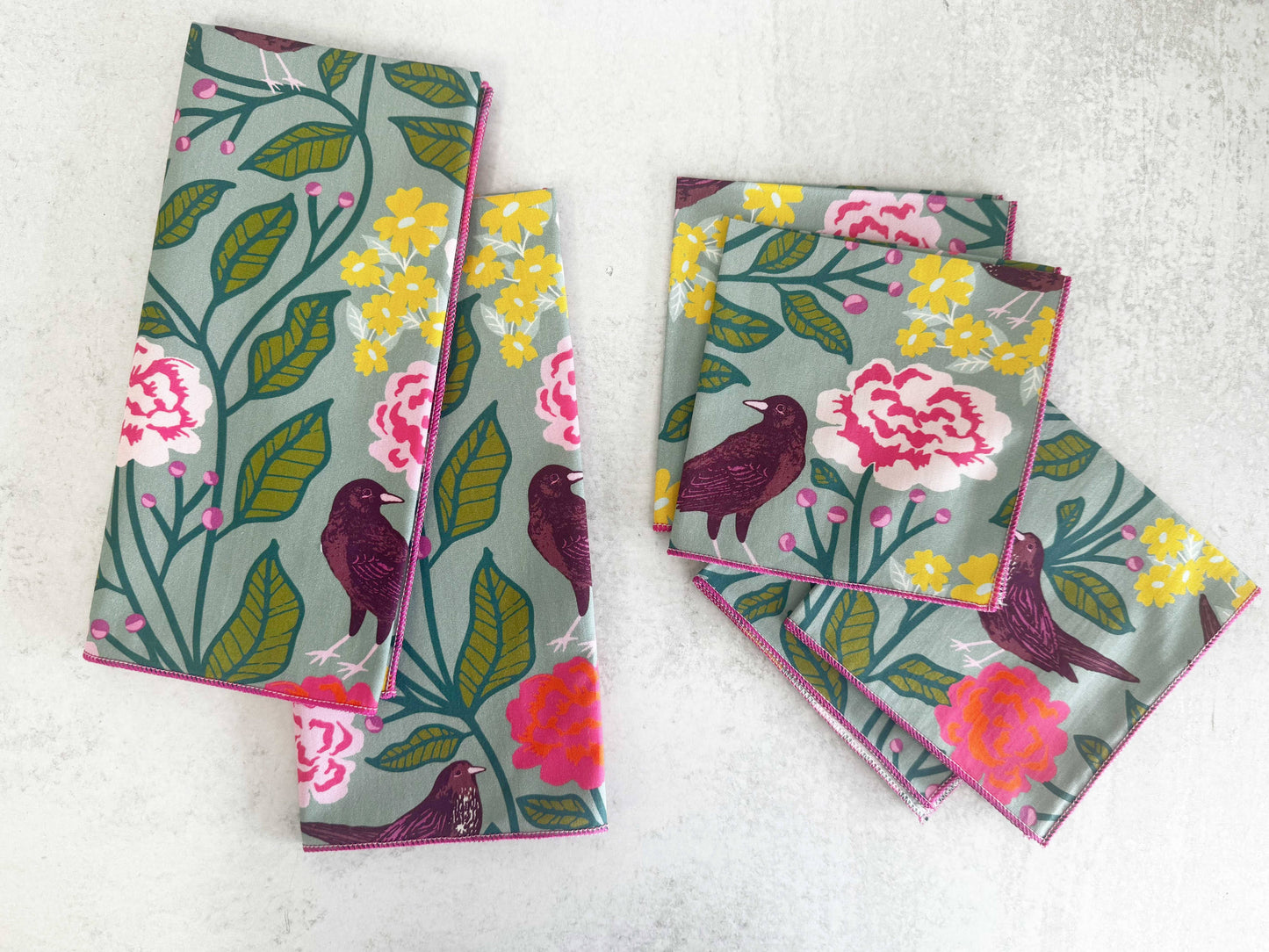 Backyard Songbird Cloth Napkins, set of four  : 20inch dinner napkins
