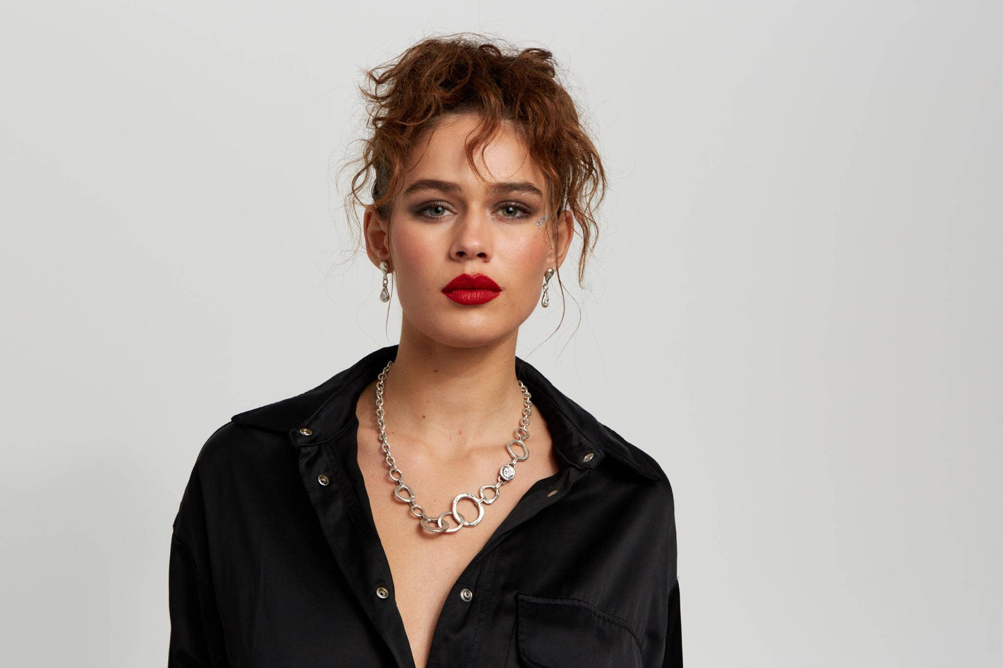 Handmade Crystal Pewter Necklace - 3987