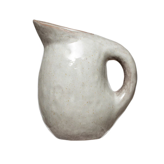 Stoneware Pitcher with Reactive Glaze