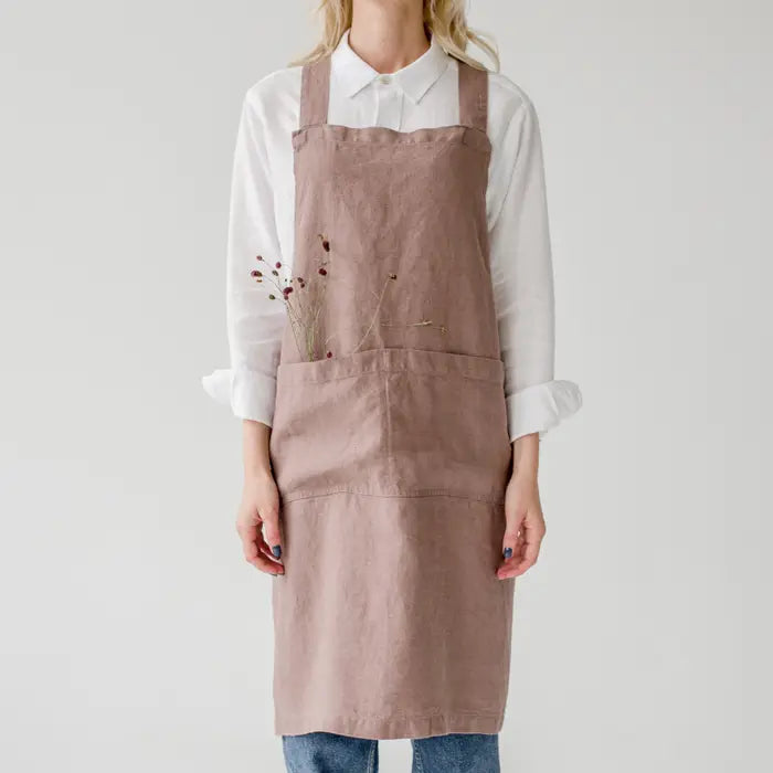 Linen Crossback Aprons