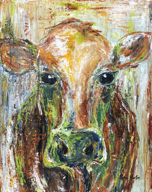 11x14 Cow of Many Colors