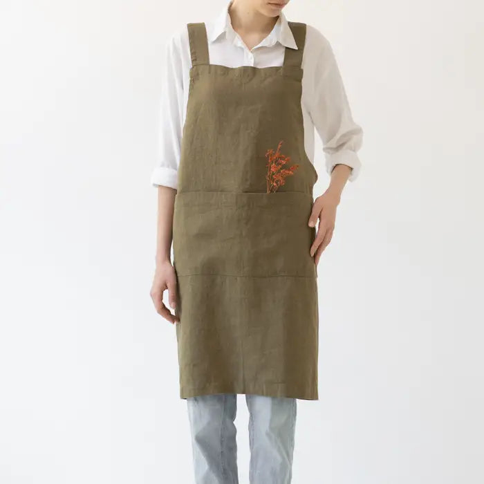 Linen Crossback Aprons